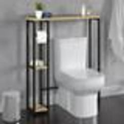 IDMARKET Meuble dessus WC avec étagères DETROIT design industriel