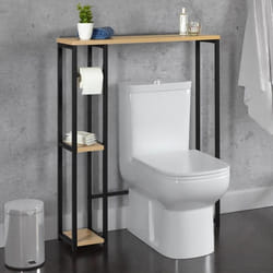IDMARKET Meuble dessus WC avec placard DETROIT design industriel