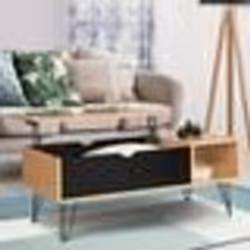 IDMARKET Table basse plateau relevable rectangulaire NOEMI bois pied épingle
