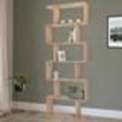 IDMARKET Etagère bibliothèque SOFIA forme S bois façon hêtre 189 cm