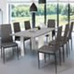 IDMARKET Table à manger extensible rectangle DONA 4-8 personnes plateau effet béton 80-160 cm