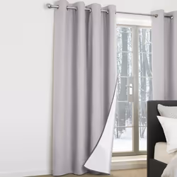 IDMARKET Lot de 2 rideaux thermiques gris clair 135X240 CM