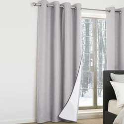 IDMARKET Lot de 2 rideaux thermiques gris clair 135X240 CM