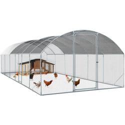 Enclos poulailler dôme 22,5 m² parc grillagé 3x7,5 m avec porte latérale