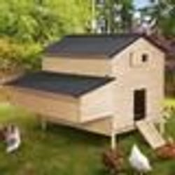 IDMARKET Poulailler chalet XXL pour poules avec pondoir en bois
