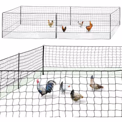 Description générale Élever ses poules en plein air est désormais possible grâce au filet à poules de 12 m de long. Ce produi ...