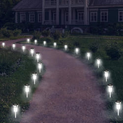 IDMARKET Lot de 20 bornes solaires à LED lampes de jardin à planter