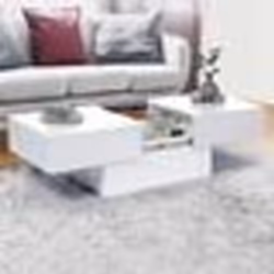 IDMARKET Table basse coulissante rectangulaire MARTA bois blanc