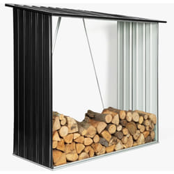 Idmarket - Abri de stockage 2 m³ gris en acier galvanisé pour bûches