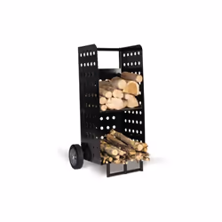 Description générale Ce chariot range bûches en acier noir est essentiel pour transporter et stocker du bois de chauffage ou ...