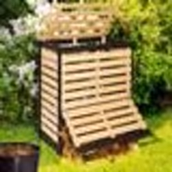 IDMARKET Bac de compostage en bois 360L