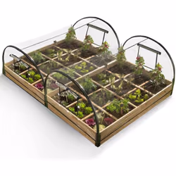 Idmarket - Lot de 2 carrés potager 1,15x0.80 m 12 compartiments + housses