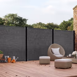 IDMARKET Brise vue ultra résistant 12 x 10 M gris 400 gr/m² haut de gamme