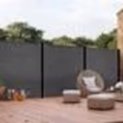 IDMARKET Brise vue ultra résistant 18 x 10 M gris 400 gr/m² haut de gamme