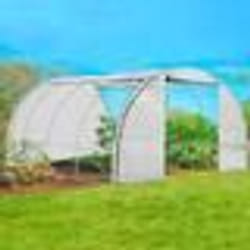 IDMARKET Serre tunnel de jardin 4 saisons 12M² blanche gamme maraîchère ZEBRA 4x3M