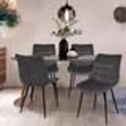 IDMARKET Lot de 4 chaises MADY en velours gris pour salle à manger