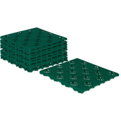 Idmarket - Lot de 10 dalles caillebotis de jardin vert 29.5x29.5 cm