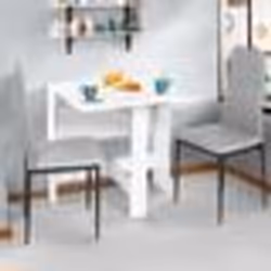 IDMARKET Table console pliable EDI 2-4 personnes bois blanc 103 x 76 cm