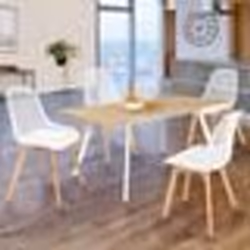 IDMARKET Lot de 4 chaises MANDY blanches pour salle à manger