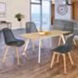 IDMARKET Lot de 4 chaises MANDY grises pour salle à manger