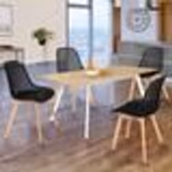 IDMARKET Lot de 4 chaises MANDY noires pour salle à manger