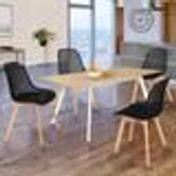 IDMARKET Lot de 4 chaises MANDY noires pour salle à manger