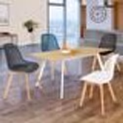 IDMARKET Lot de 4 chaises MANDY mix color blanc gris bleu canard et noir