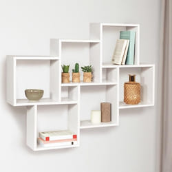 IDMARKET Etagère murale double position LUCAS blanche