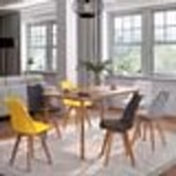IDMARKET Lot de 6 chaises scandinaves SARA mix color gris clair blanc gris foncé x2 jaune x2