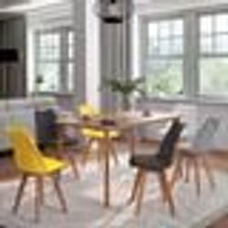 IDMARKET Lot de 6 chaises scandinaves SARA mix color gris clair blanc gris foncé x2 jaune x2