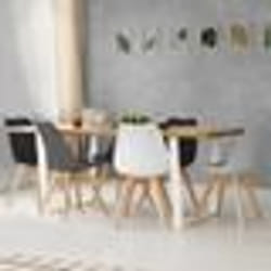 IDMARKET Lot de 6 chaises scandinaves SARA mix color gris clair blanc gris foncé x2 noir x2