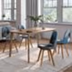 IDMARKET Lot de 4 chaises scandinaves SARA motifs patchworks bleus