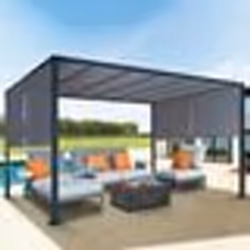IDMARKET Pergola coulissante 2 pans 3x4 M belvédère de jardin toile gris anthracite