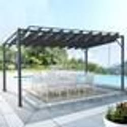 IDMARKET Pergola lames orientables 3x4 M gris anthracite