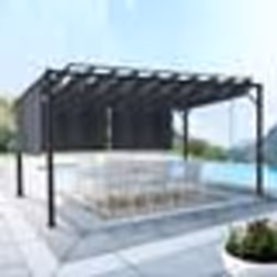 IDMARKET Pergola édition luxe lames orientables 3x4 M et 4 stores gris anthracite