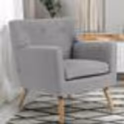 IDMARKET Fauteuil scandinave LIV en tissu gris chiné