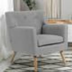 IDMARKET Fauteuil scandinave LIV en tissu gris chiné