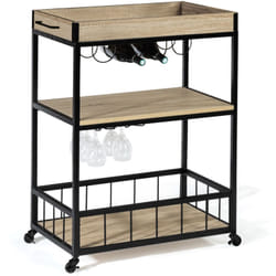 Desserte de cuisine detroit sur roulettes plateau amovible design industriel