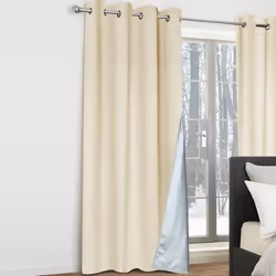 IDMARKET Lot de 2 rideaux thermiques beiges 135x240 cm