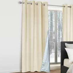 IDMARKET Lot de 2 rideaux thermiques beiges 135x240 cm