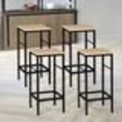 IDMARKET Lot de 4 tabourets de bar DETROIT design industriel