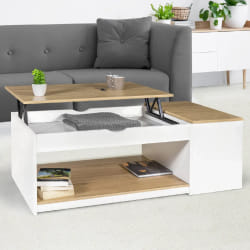 Market Table basse ELEA blanc et hêtre