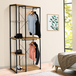 IDMARKET Dressing double penderie étagères L. 90 cm DETROIT design industriel