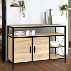 ID MARKET buffet DETROIT 2 portes 100 cm Industriel bois