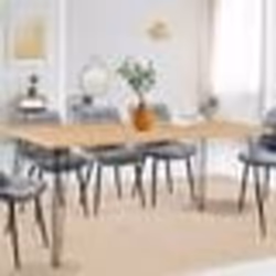 IDMARKET Table à manger vintage rectangle NOEMI 8 personnes bois pied épingle 160 cm