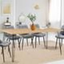 IDMARKET Table à manger vintage rectangle NOEMI 8 personnes bois pied épingle 160 cm