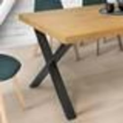 IDMARKET Lot de 2 pieds de table forme X 72x73 cm design industriel