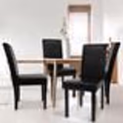 IDMARKET Lot de 4 chaises HANNAH noires pour salle à manger