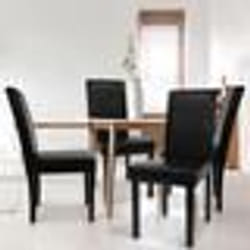 IDMARKET Lot de 4 chaises HANNAH noires pour salle à manger