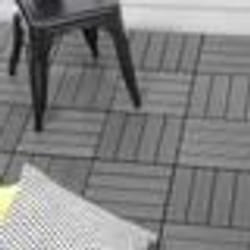 IDMARKET Lot de 5 dalles de terrasse WODHY clipsables bois composite gris 30 x 30 cm